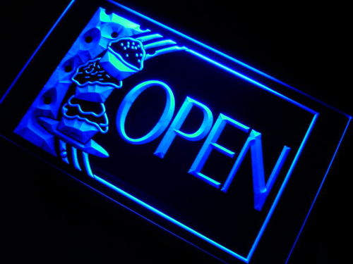 OPEN Cake Cafe Shop Neon Light Sign